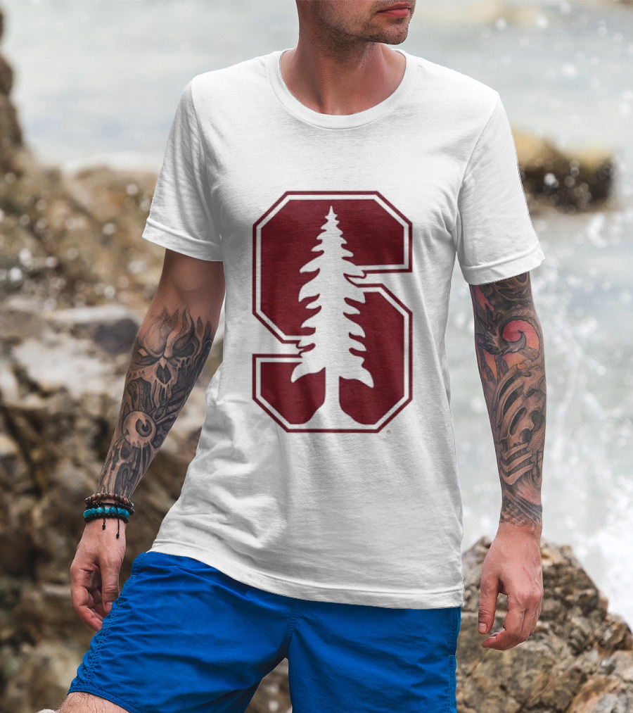 Stanford University Cardinal Block S Tree Logo NCAA T-Shirt