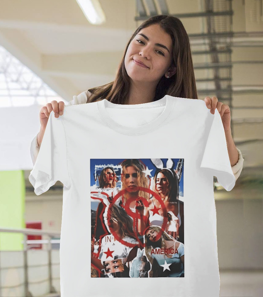 Worst In America Fashion Collage Aesthetic With Stars And Red Circle T-Shirt