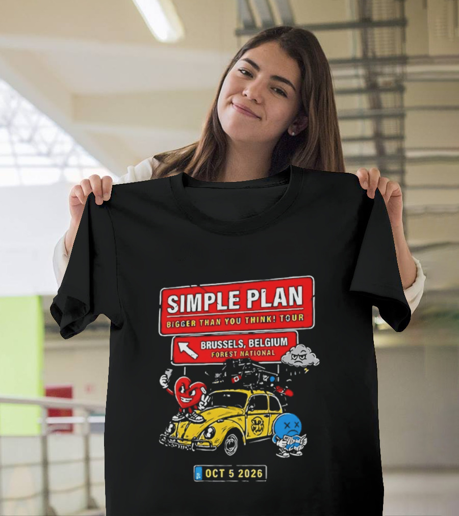 Simple Plan Bigger Than You Think Tour Brussels Belgium Forest National Oct 5 2026 T-Shirt