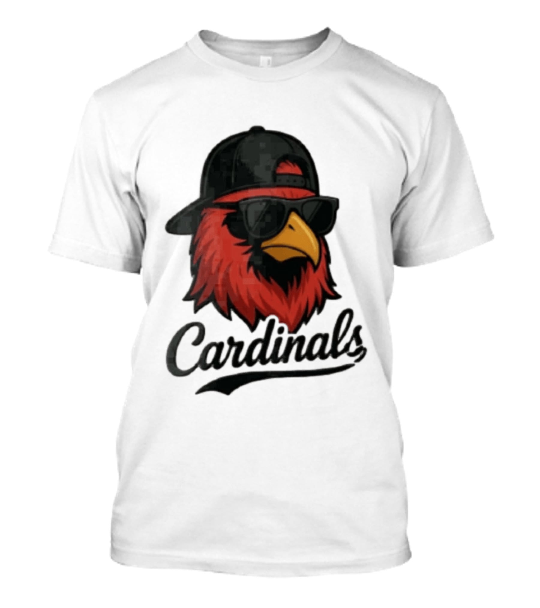 Cardinals Red Bird With Sunglasses And Cap T-Shirt
