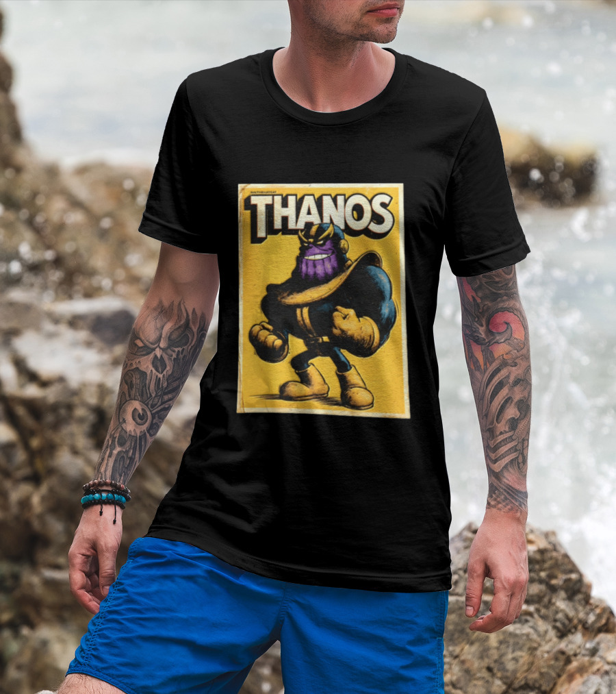 Thanos Marvel Superhero Purple Alien Villain Clenched Fist T-Shirt