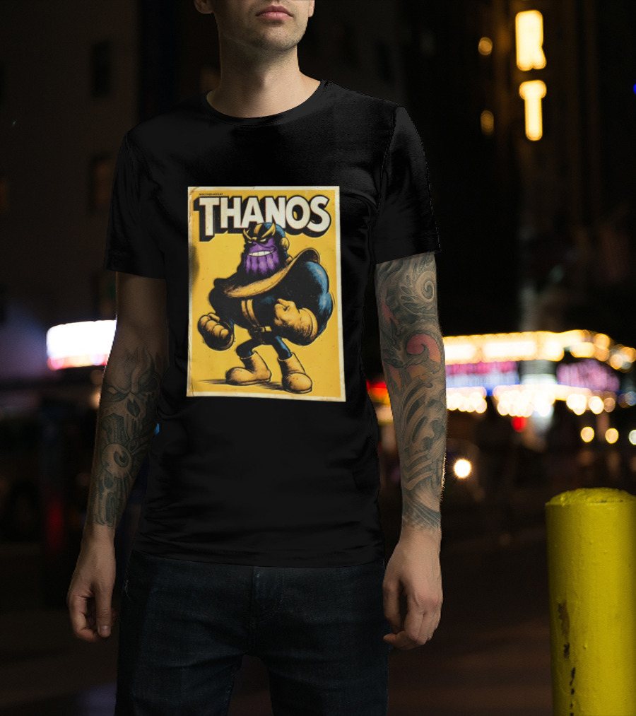 Thanos Marvel Superhero Purple Alien Villain Clenched Fist T-Shirt