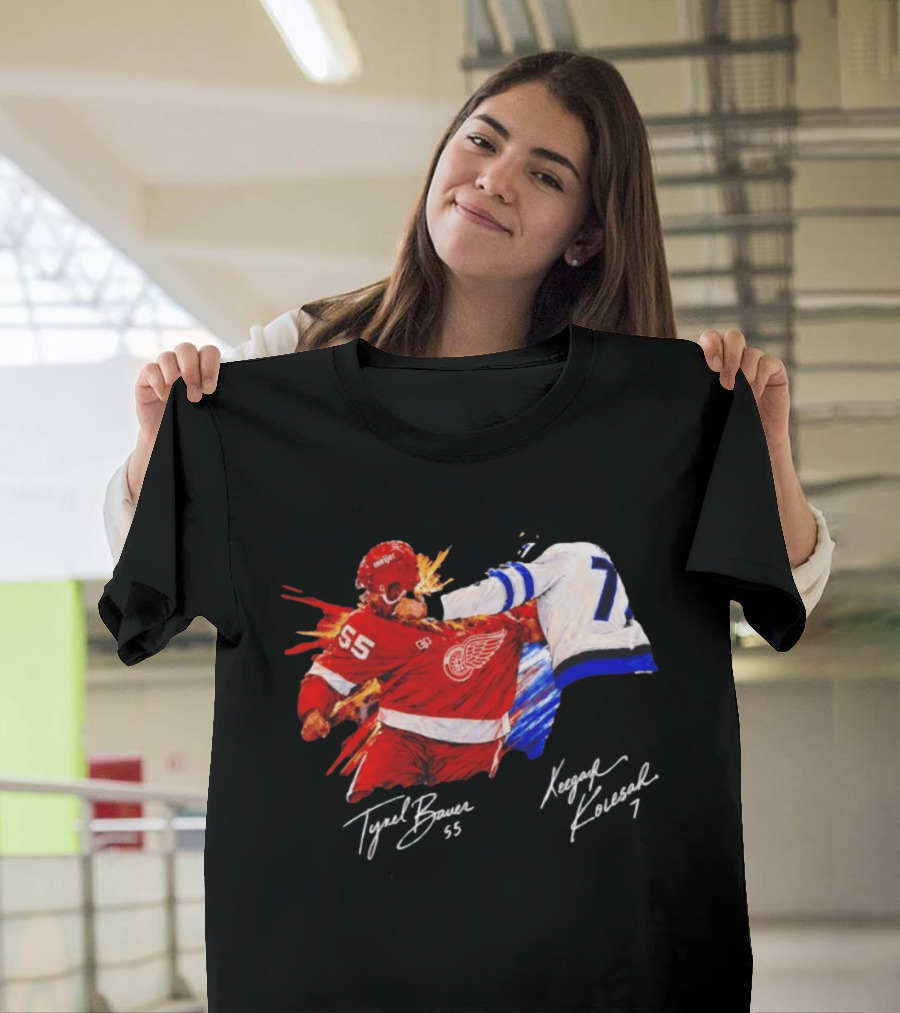 Tyrel Bauer 55 Vs Keegan Kolesar 7 Hockey Clash T-Shirt