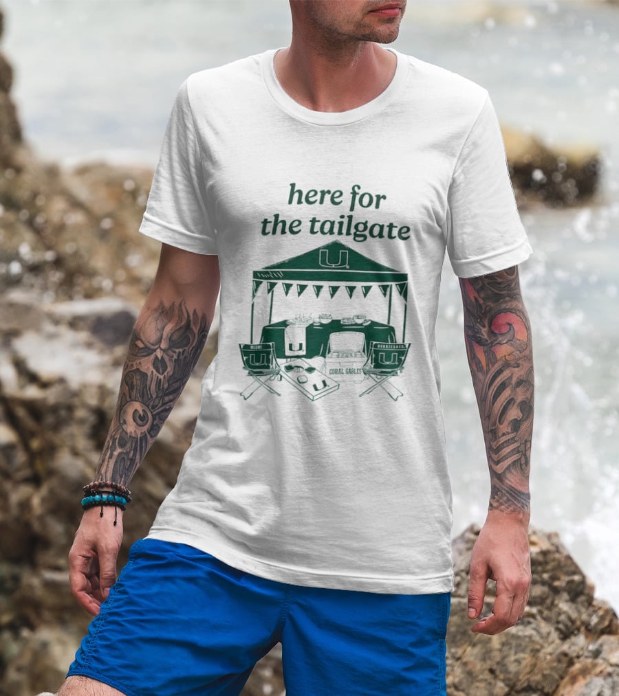 Miami Hurricanes Here For The Tailgate Coral Gables Party Essentials T-Shirt