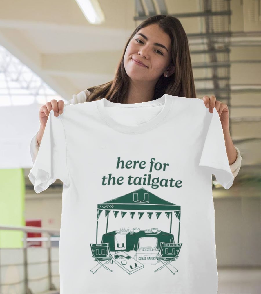 Miami Hurricanes Here For The Tailgate Coral Gables Party Essentials T-Shirt