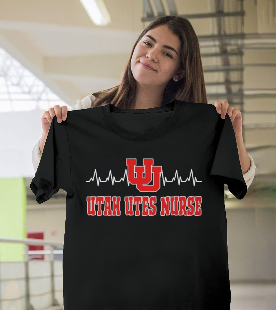 Utah Utes Nurse Heartbeat Medical College Sports Team Spirit T-Shirt