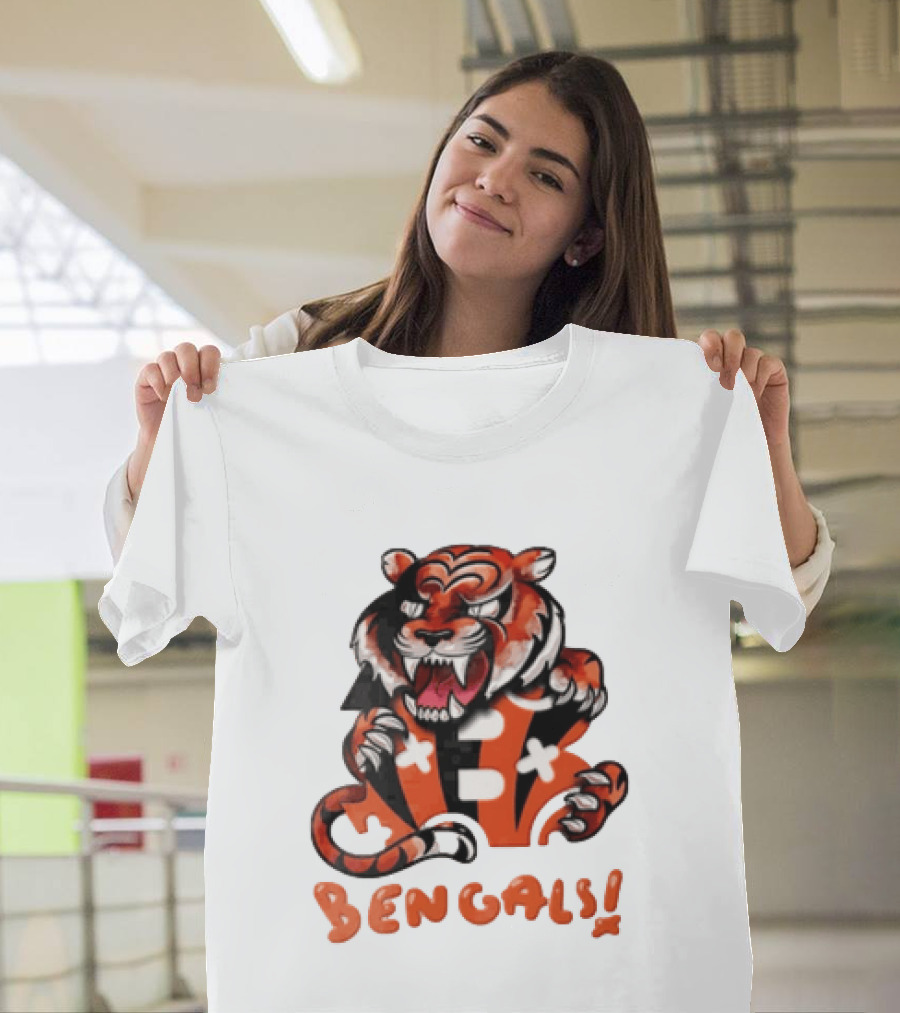 Cincinnati Bengals Snarling Tiger Over Bold B T-Shirt