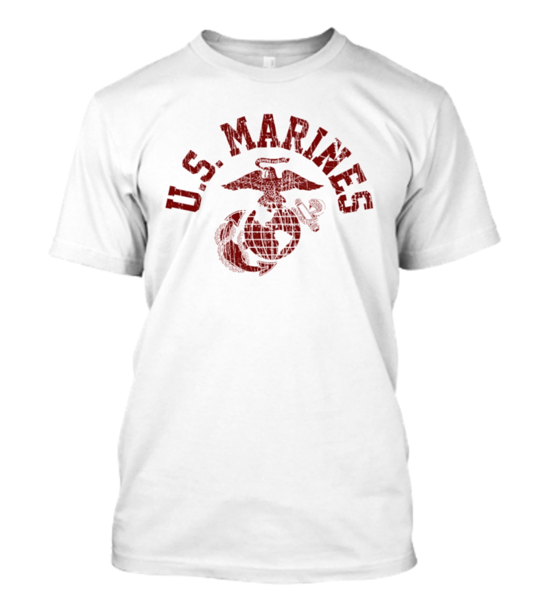 Distressed Eagle Globe Anchor U.S. Marines Semper Fidelis T-Shirt