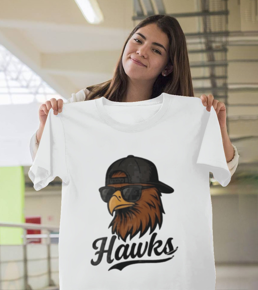 Hawks Eagle Wearing Sunglasses And Baseball Cap T-Shirt