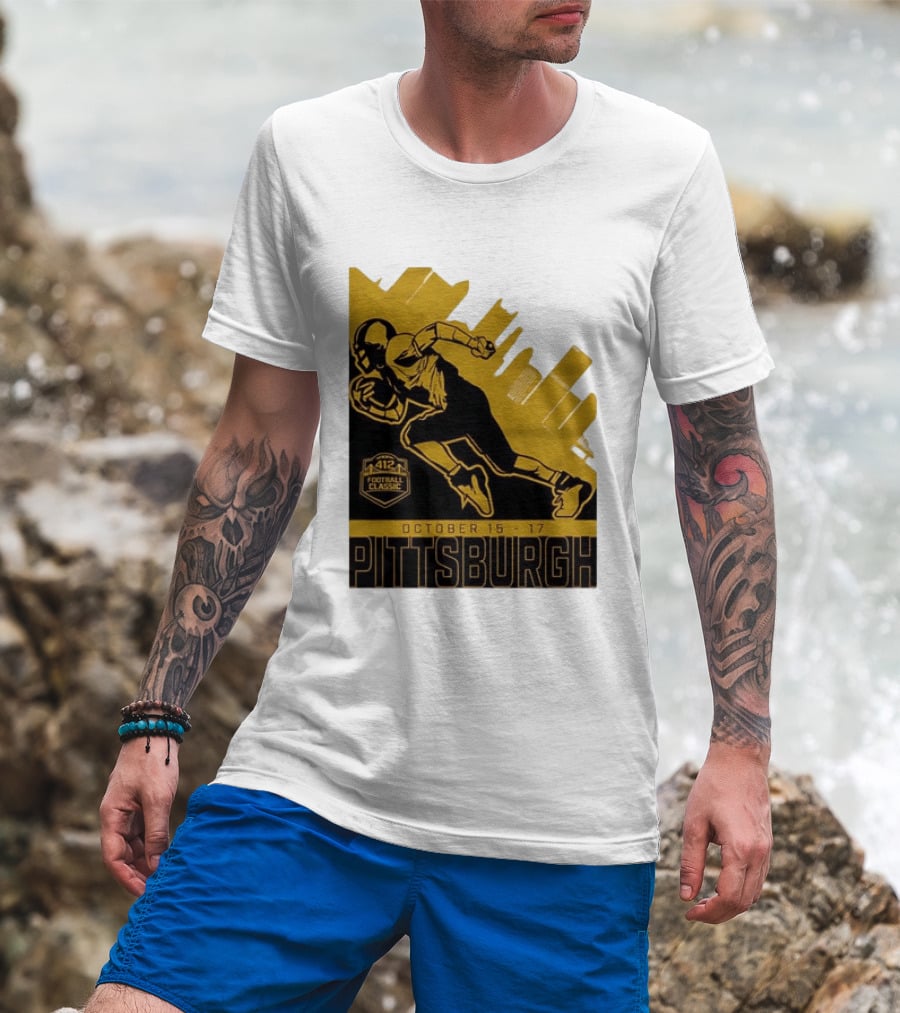 Pittsburgh 412 Football Classic October 15 17 Running Player T-Shirt