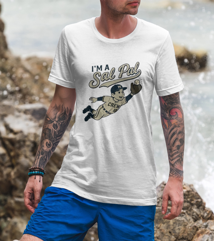 I'm A Sal Pal Milwaukee Brewers Crew 10 Cartoon Baseball Player T-Shirt