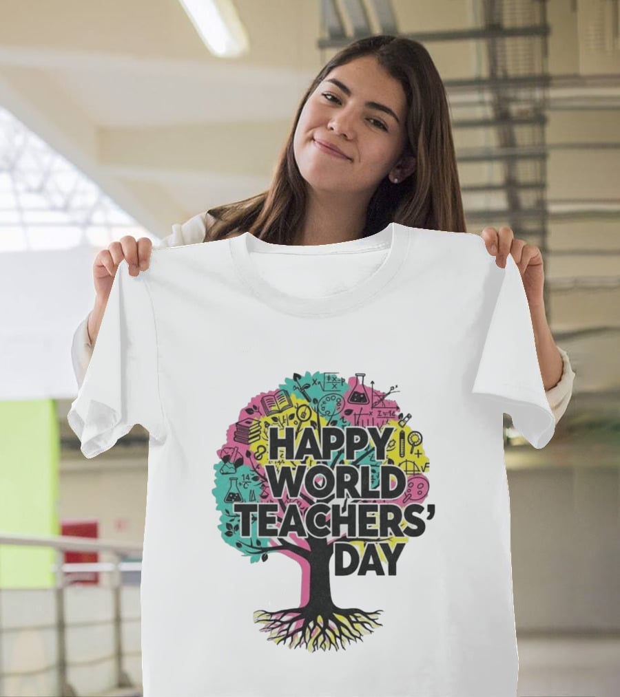 Happy World Teachers' Day Educational Tree T-Shirt