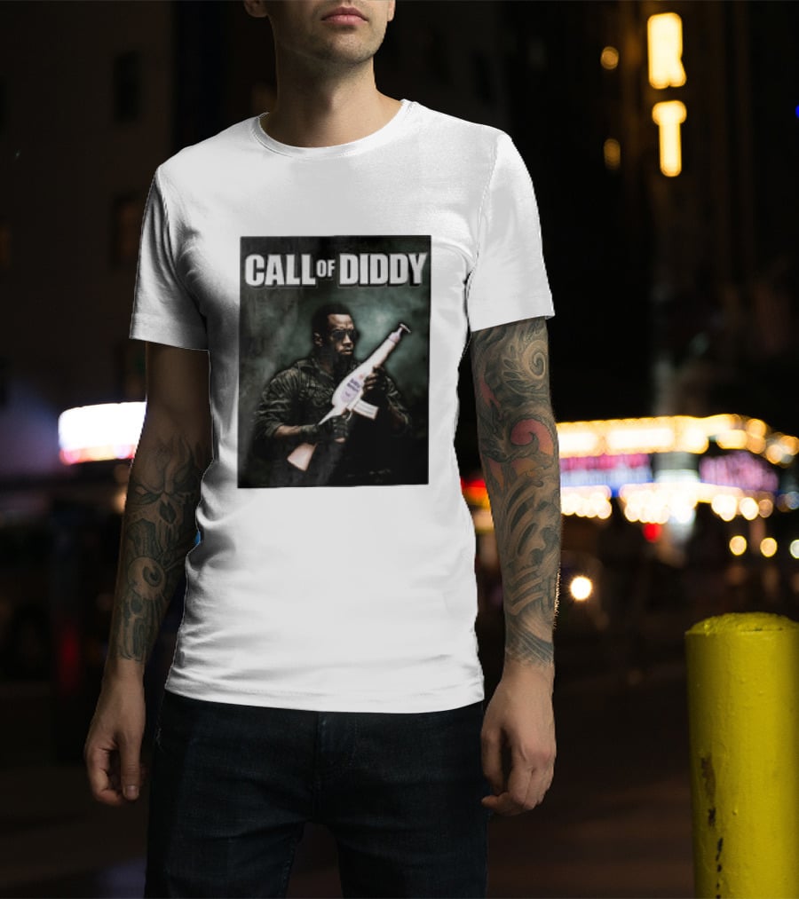 Call Of Diddy Sean Combs Parody Lotion Gun T-Shirt