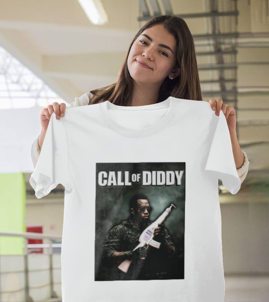 Call Of Diddy Sean Combs Parody Lotion Gun T-Shirt