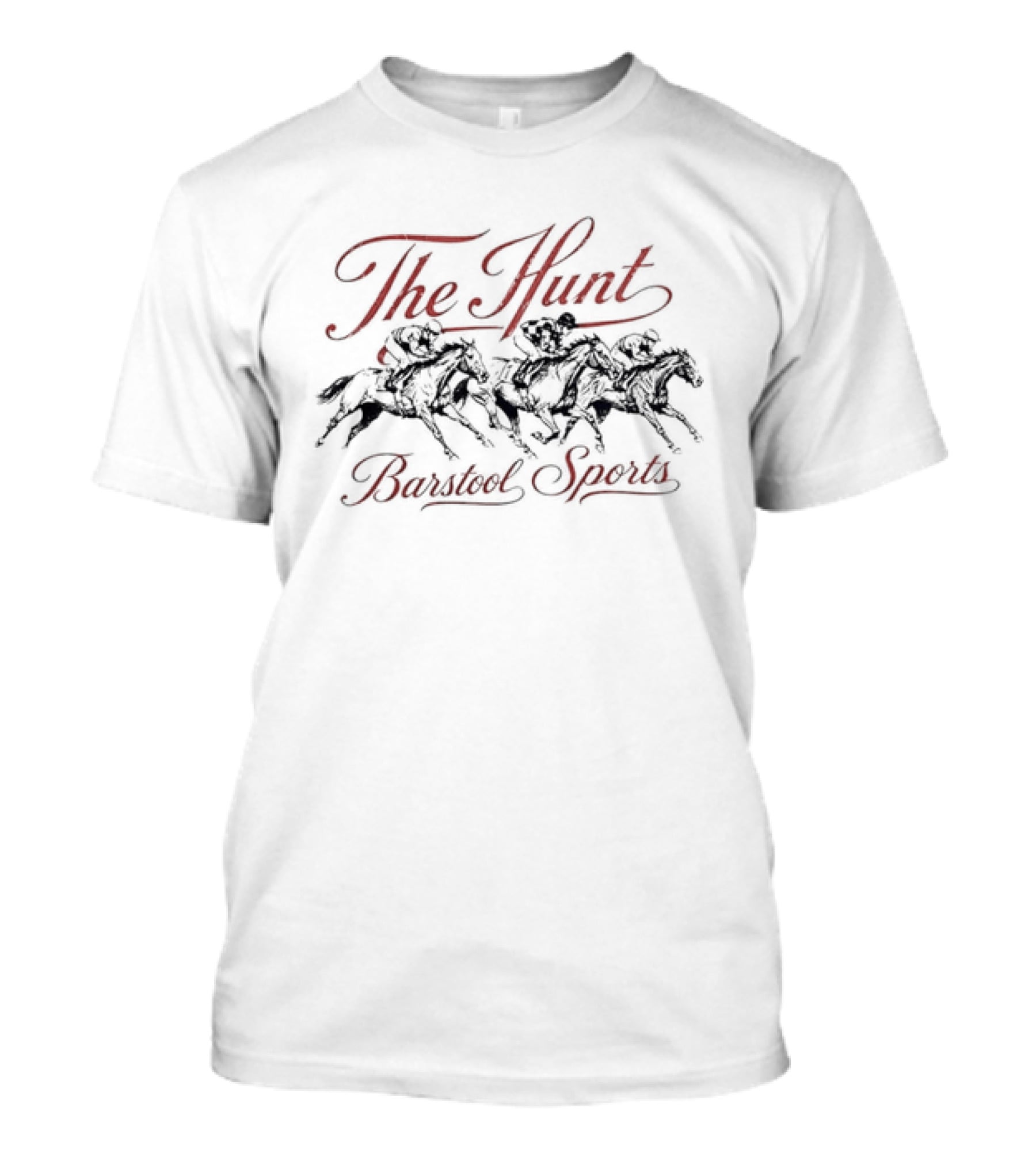 The Hunt Three Jockeys Riding Galloping Racehorses Burford Sports T-Shirt
