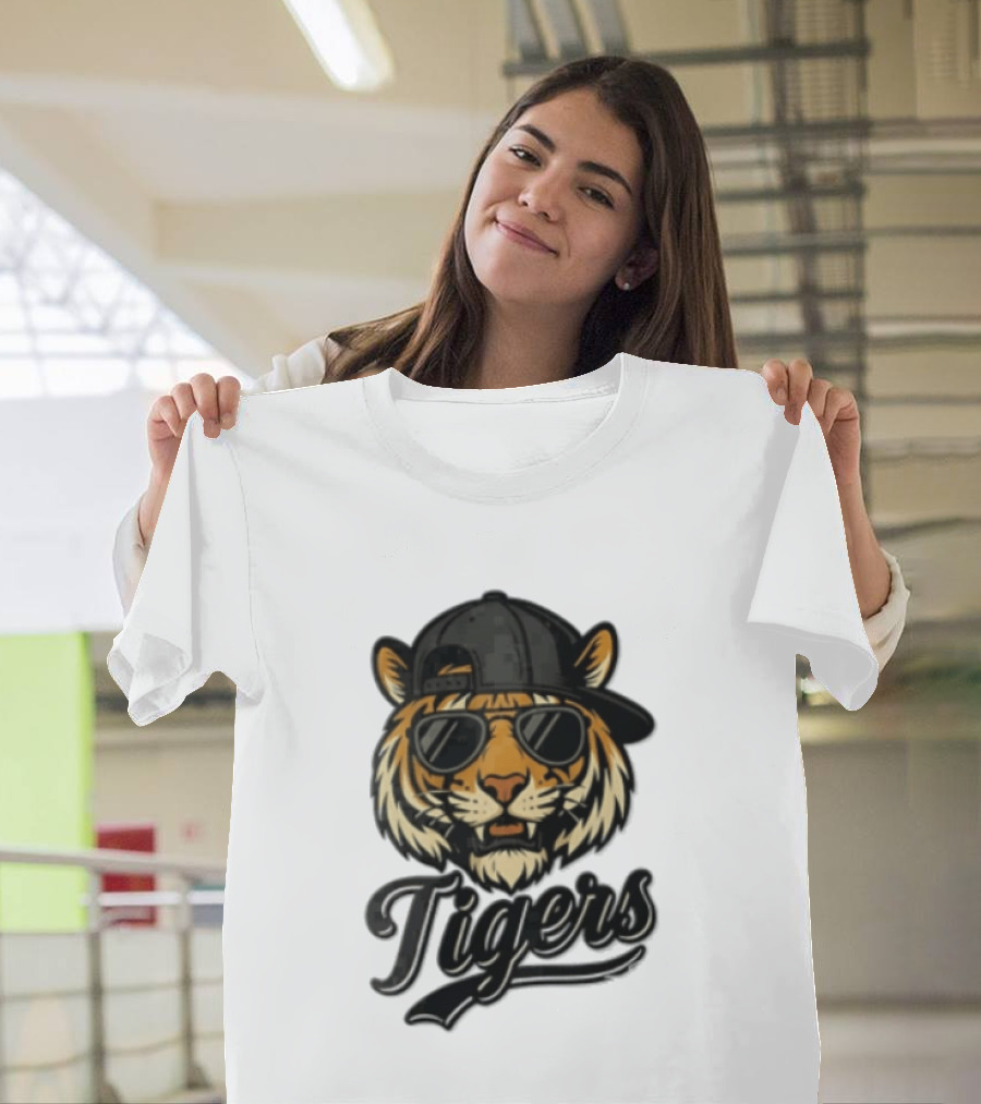 Tiger Sunglasses Baseball Cap Cool Cat T-Shirt