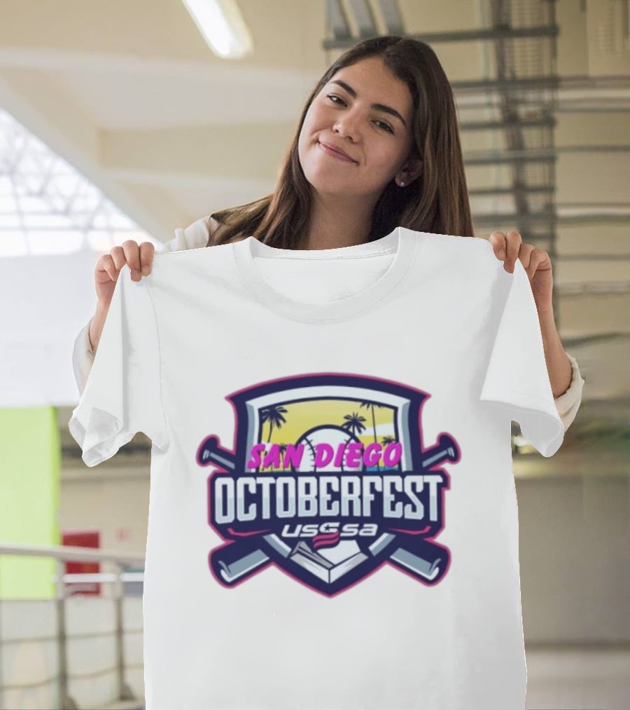 USSSA San Diego Oktoberfest Baseball Event Palms Sunset T-Shirt
