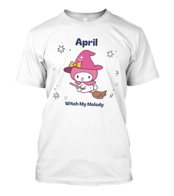 April Witch My Melody Sanrio Halloween Broomstick Magic T-Shirt