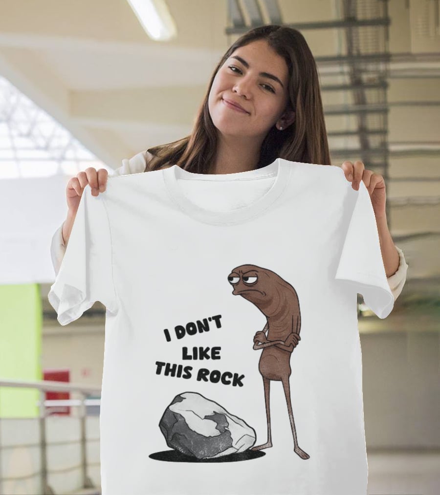 Marcus The Worm I Don't Like This Rock Grumpy Cartoon Expression T-Shirt