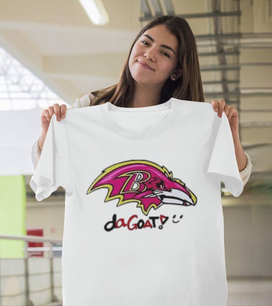 Baltimore Ravens Da Goat Pink Heroes Fighting Cancer T-Shirt