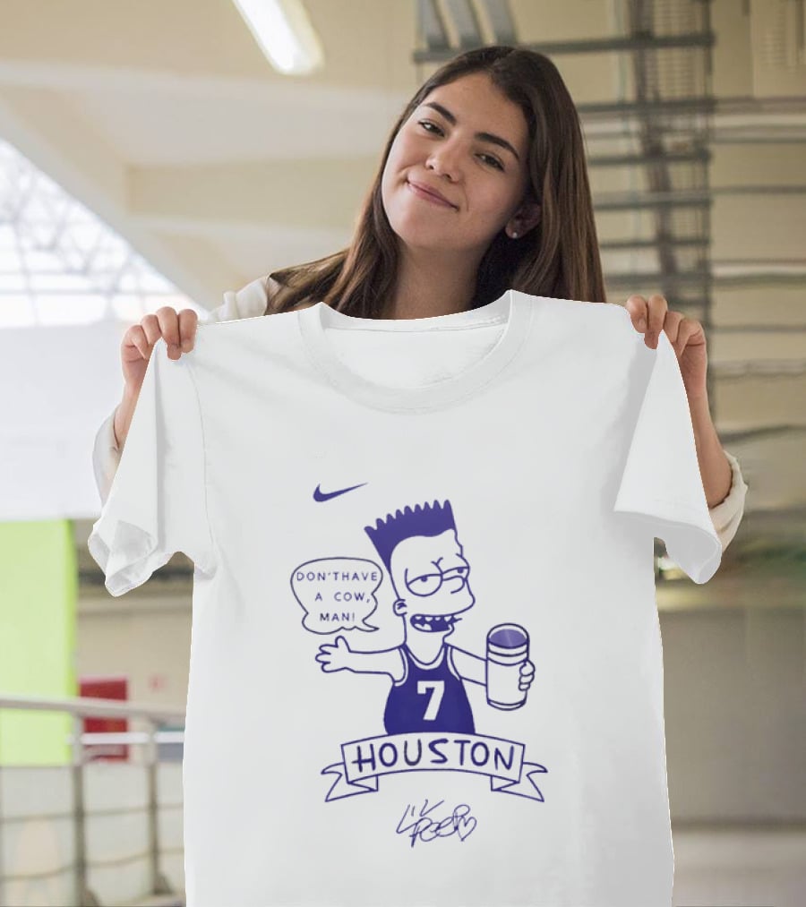 Bart Simpson Nike Houston 7 Don't Have A Cow Man Lil Peep T-Shirt
