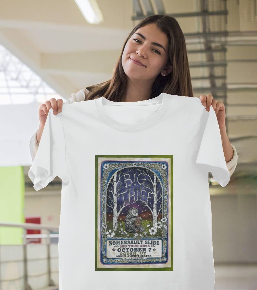 Big Thief Somersault Slide 360 Tour 2026 October 7 Ogden UT Amphitheater With Porches T-Shirt