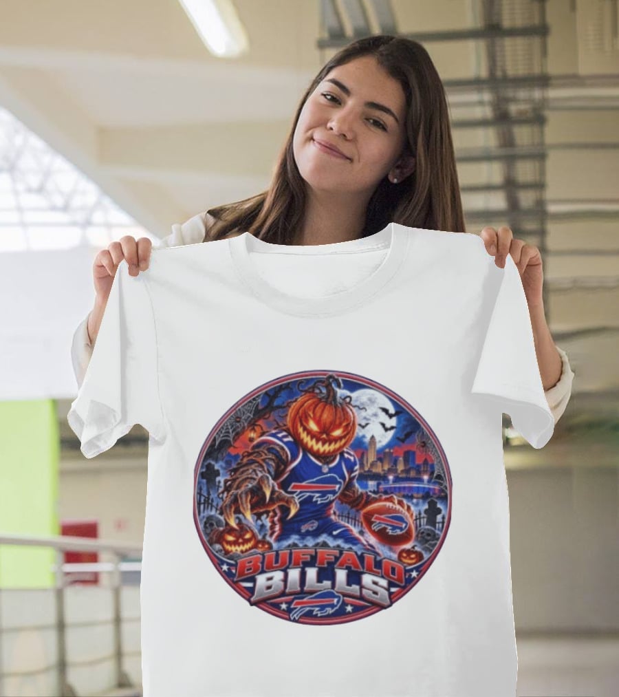 Buffalo Bills Halloween Jack O' Lantern Spooky Night Football T-Shirt