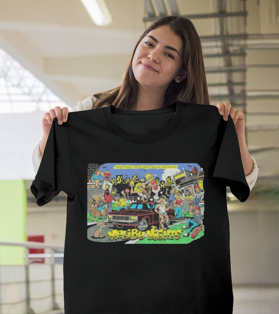 Malibu Nights NinetyNine Social Bar X Malibu Skateshop The Vigilante T-Shirt