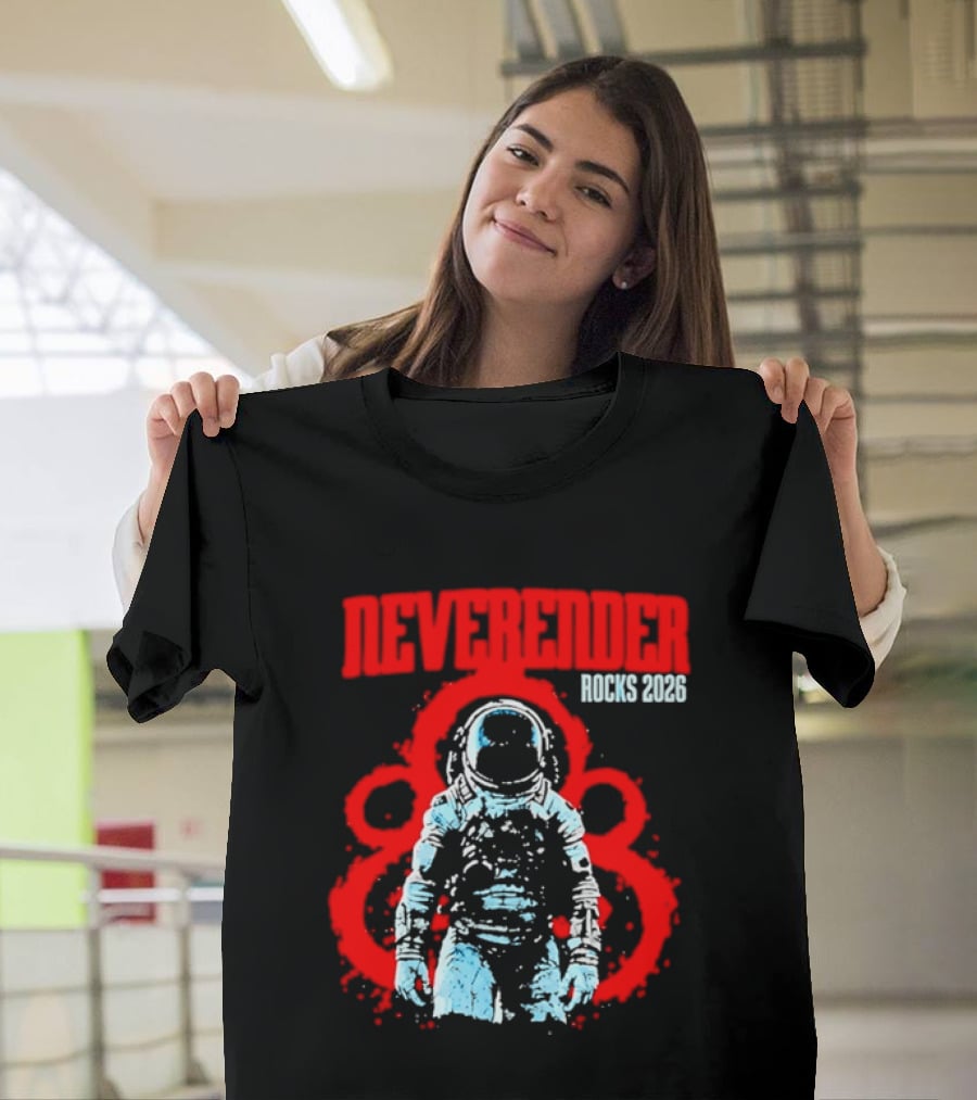 Neverender Rocks 2026 Astronaut Space Music Tour Splash T-Shirt