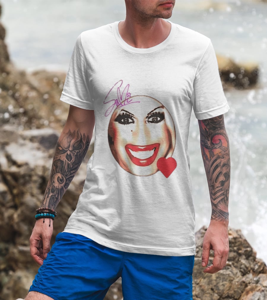 Save Signature Heavy Makeup Smile Red Heart T-Shirt