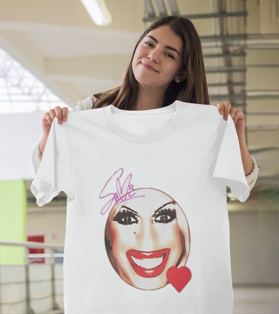 Save Signature Heavy Makeup Smile Red Heart T-Shirt