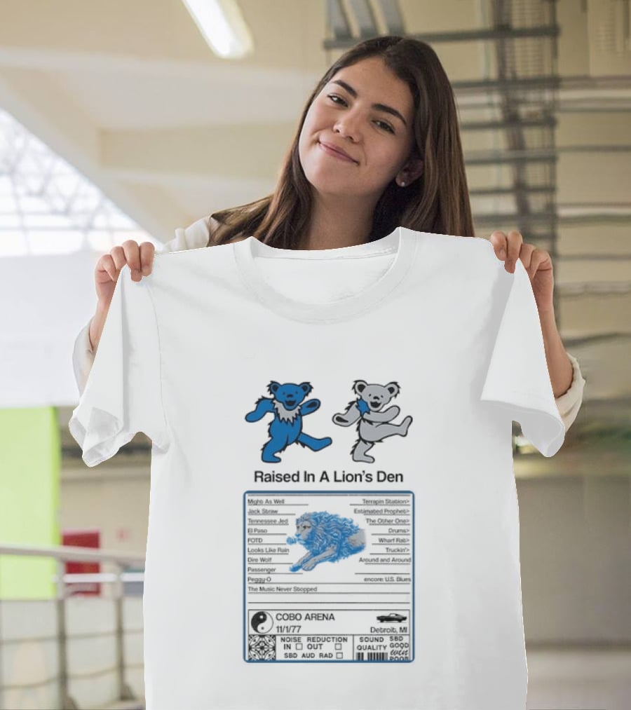 Grateful Dead Dancing Bears Raised In A Lion's Den Psychedelic Nutrition Facts T-Shirt