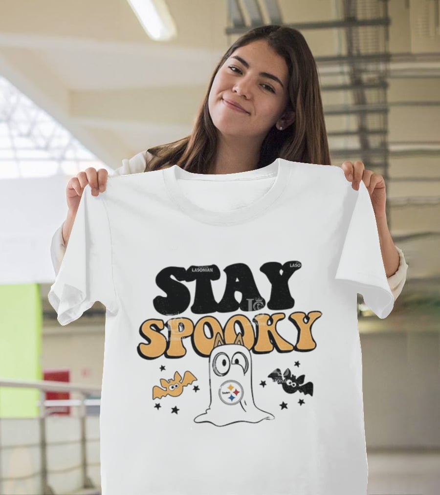 Pittsburgh Steelers Bluey Halloween Stay Spooky Ghost And Bats T-Shirt