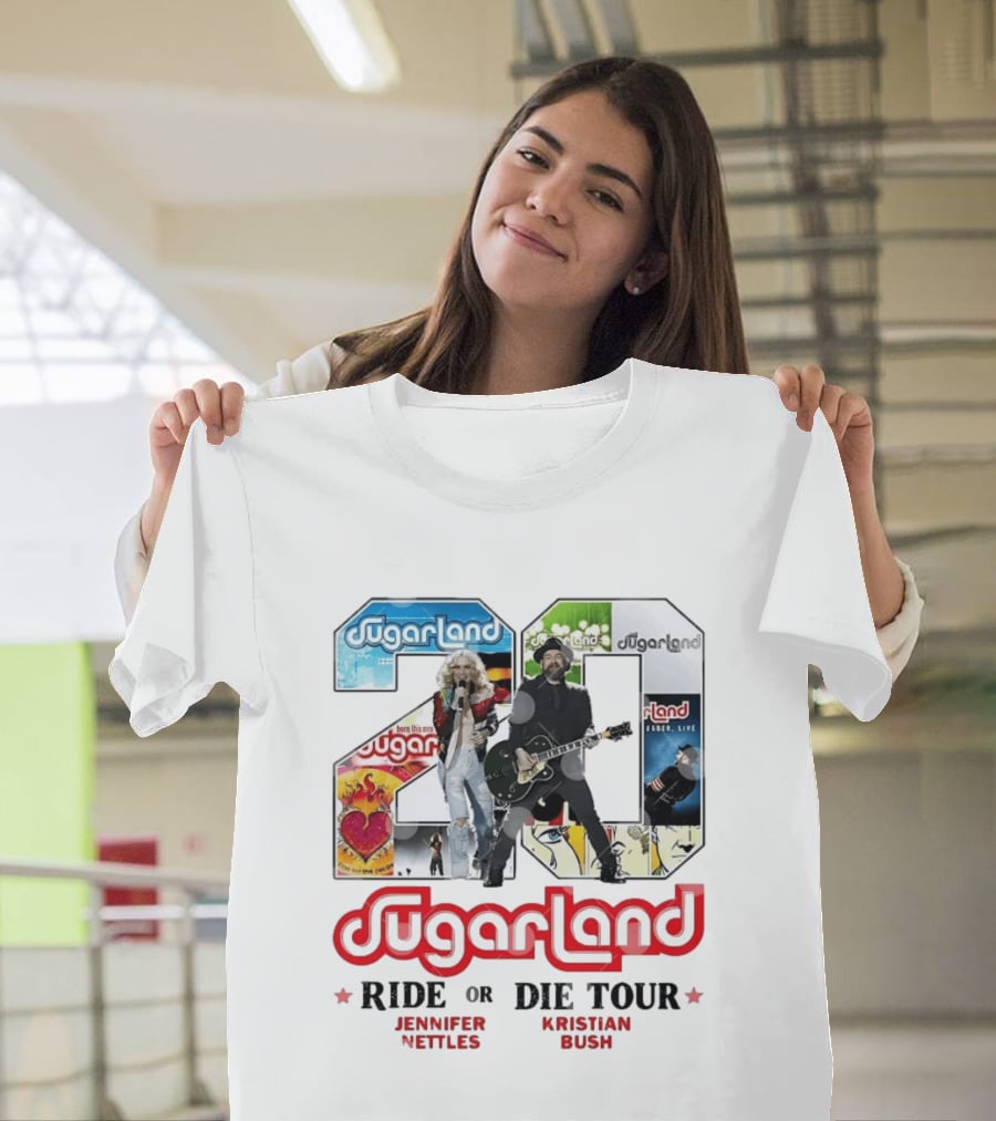 Sugarland Ride Or Die Tour 20 Featuring Jennifer Nettles Kristian Bush T-Shirt