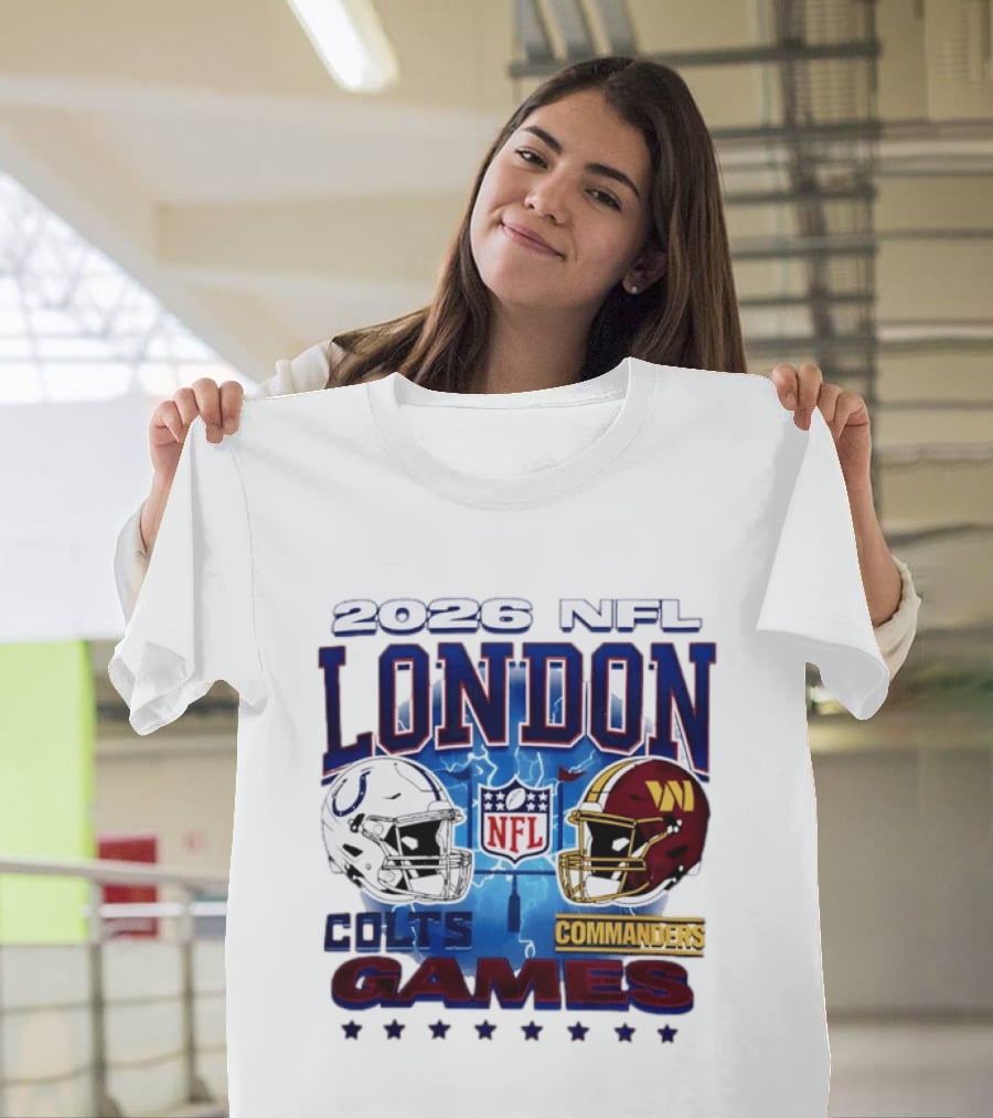 2026 NFL London Colts Commanders Games Helmets T-Shirt