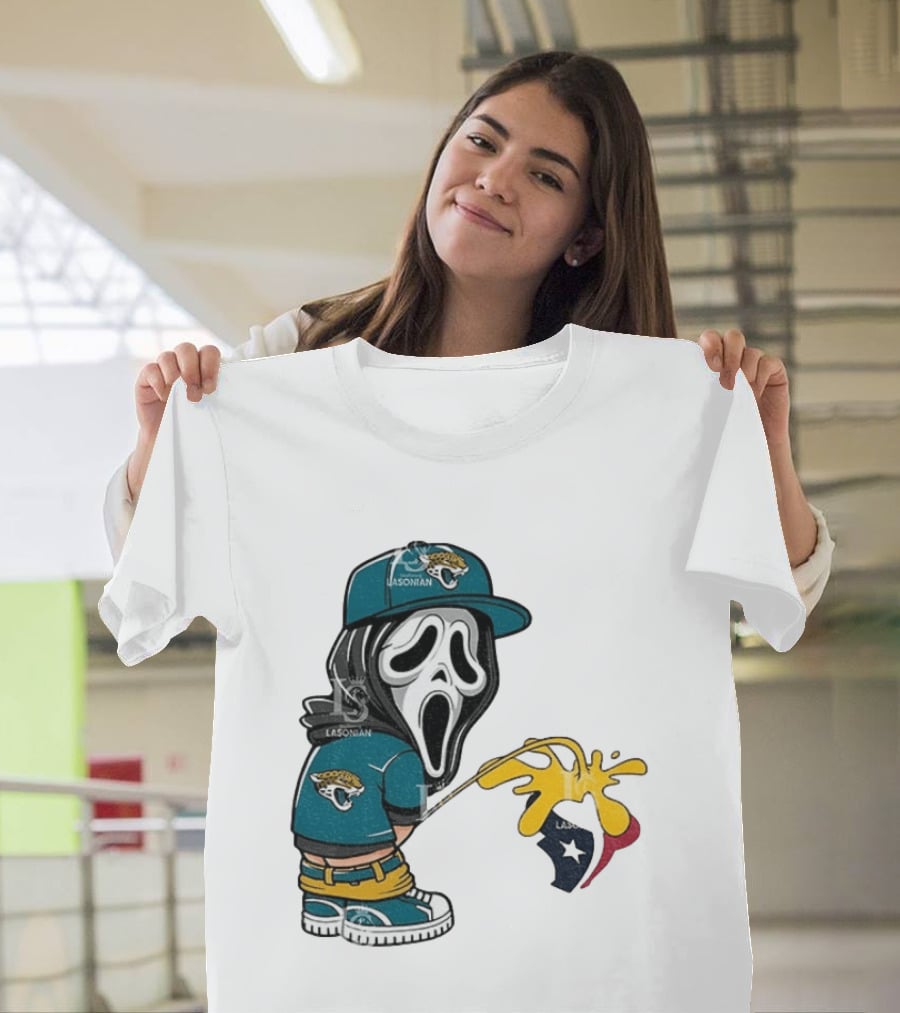 Jacksonville Jaguars Ghostface Pissing On Houston Texans T-Shirt