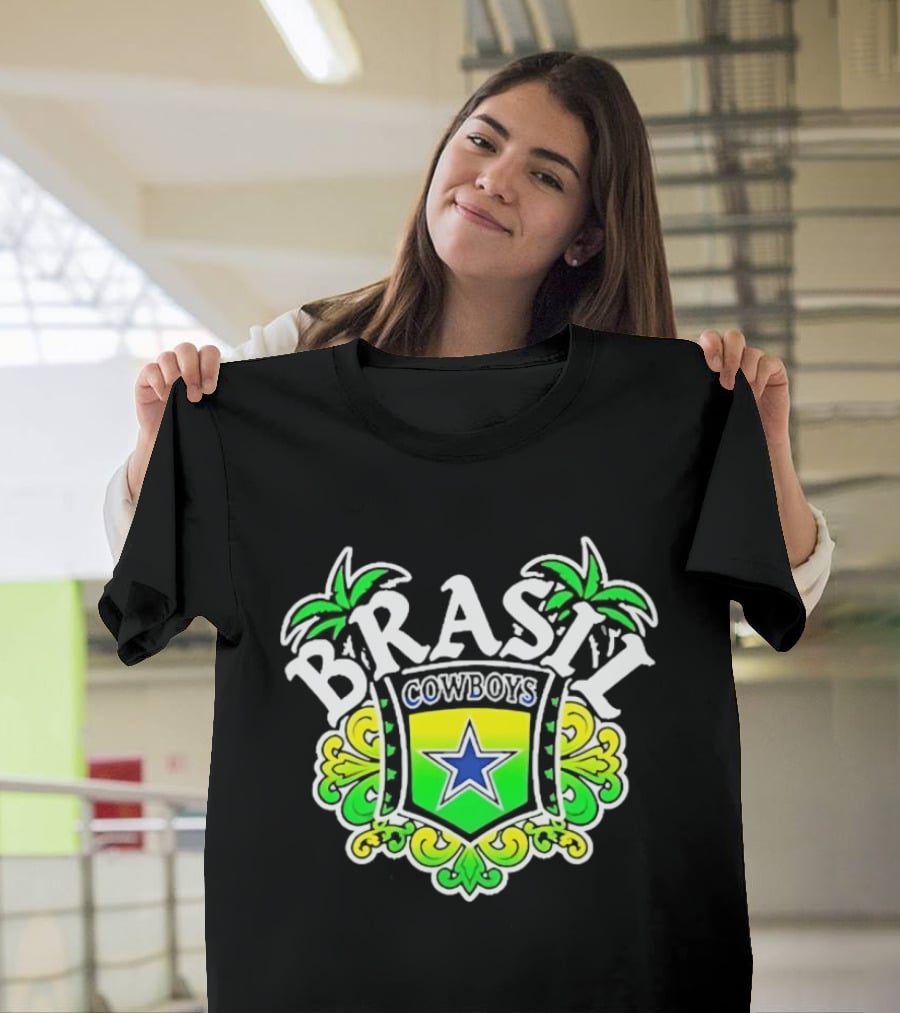 Brasil Cowboys Brazil Badge Palm Stars T-Shirt