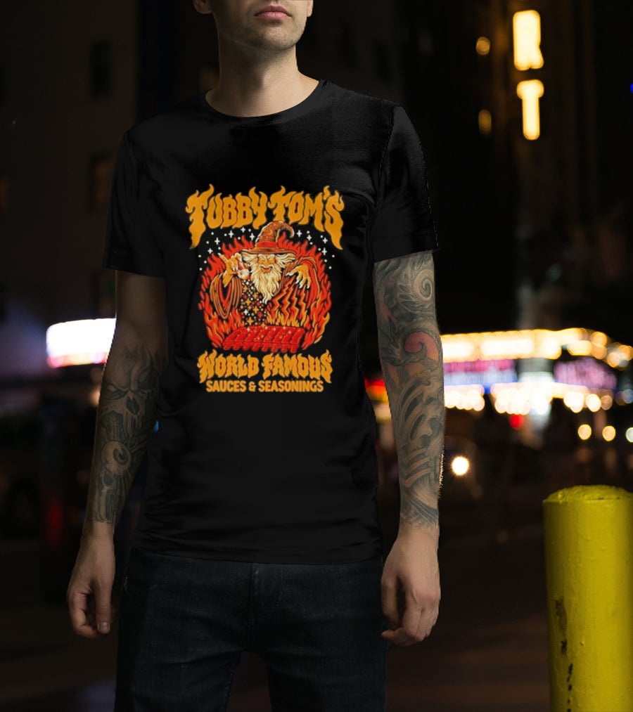 Tubby Tom's World Famous Sauces And Seasonings Wizard T-Shirt