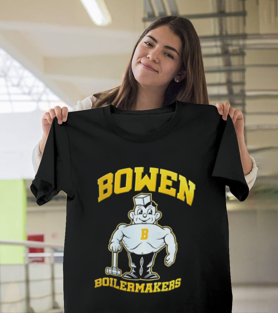 Bowen Purdue Boilermakers Muscular Cartoon T-Shirt