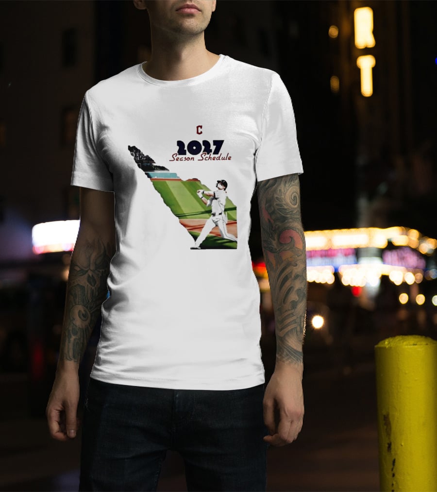 Cleveland Baseball 2027 Season Schedule Batter Action T-Shirt
