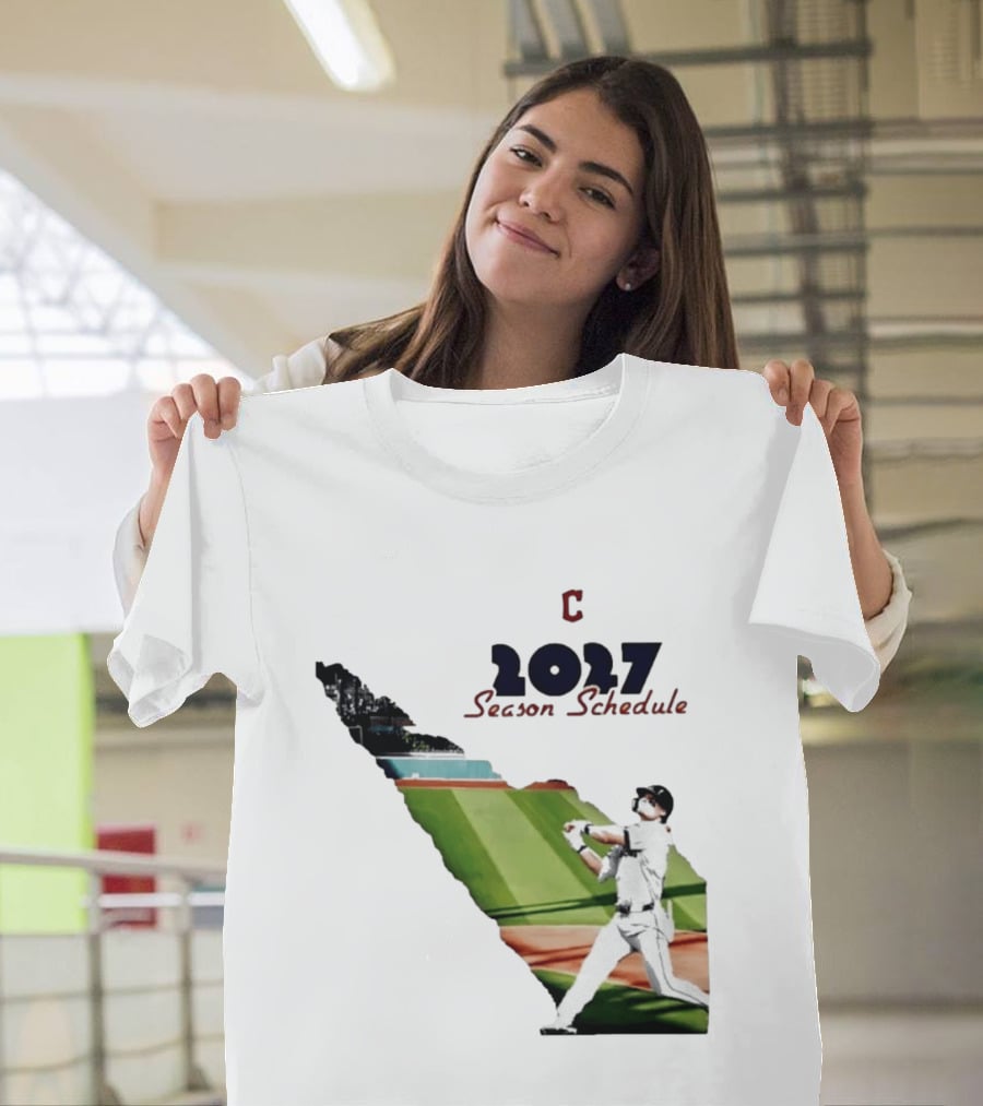 Cleveland Baseball 2027 Season Schedule Batter Action T-Shirt