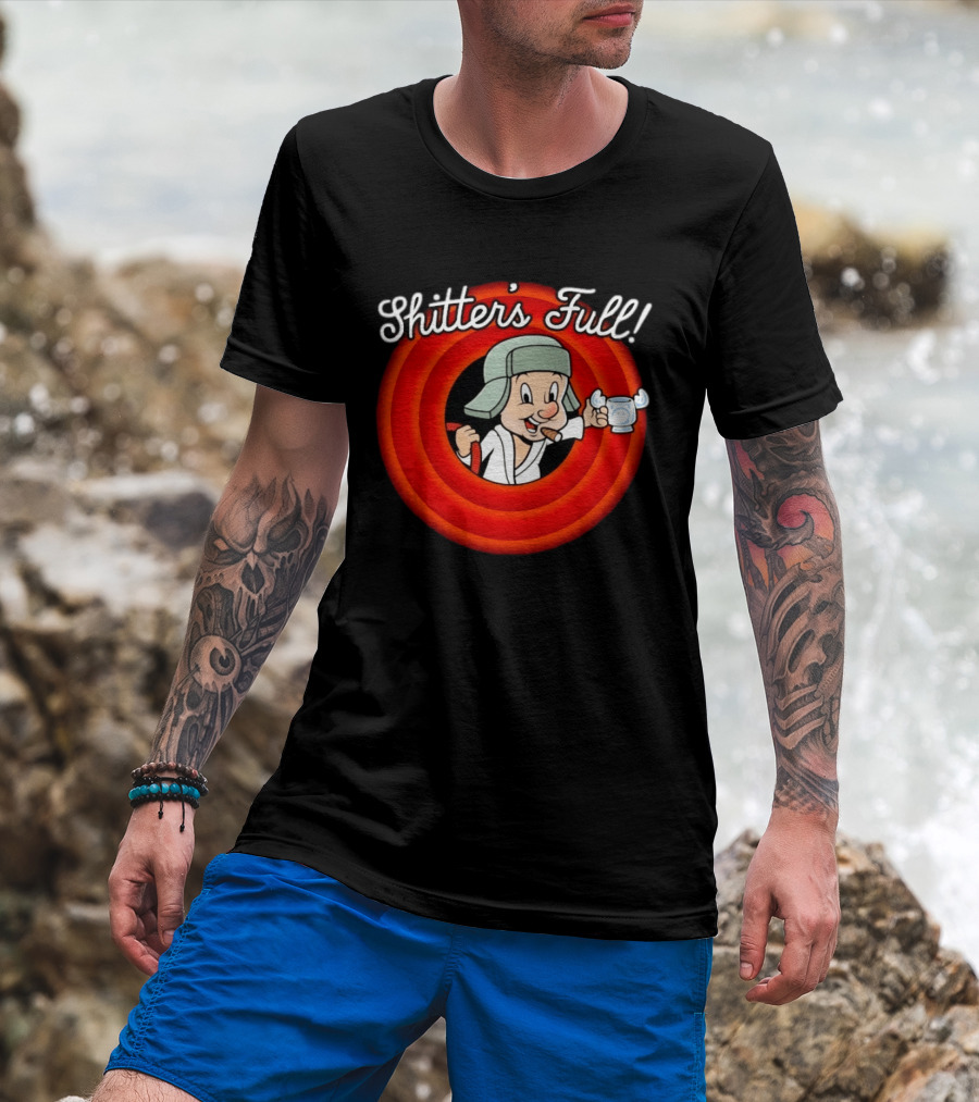 Shitter's Full Cousin Christmas Vacation Cartoon Character Cigar And Robe T-Shirt