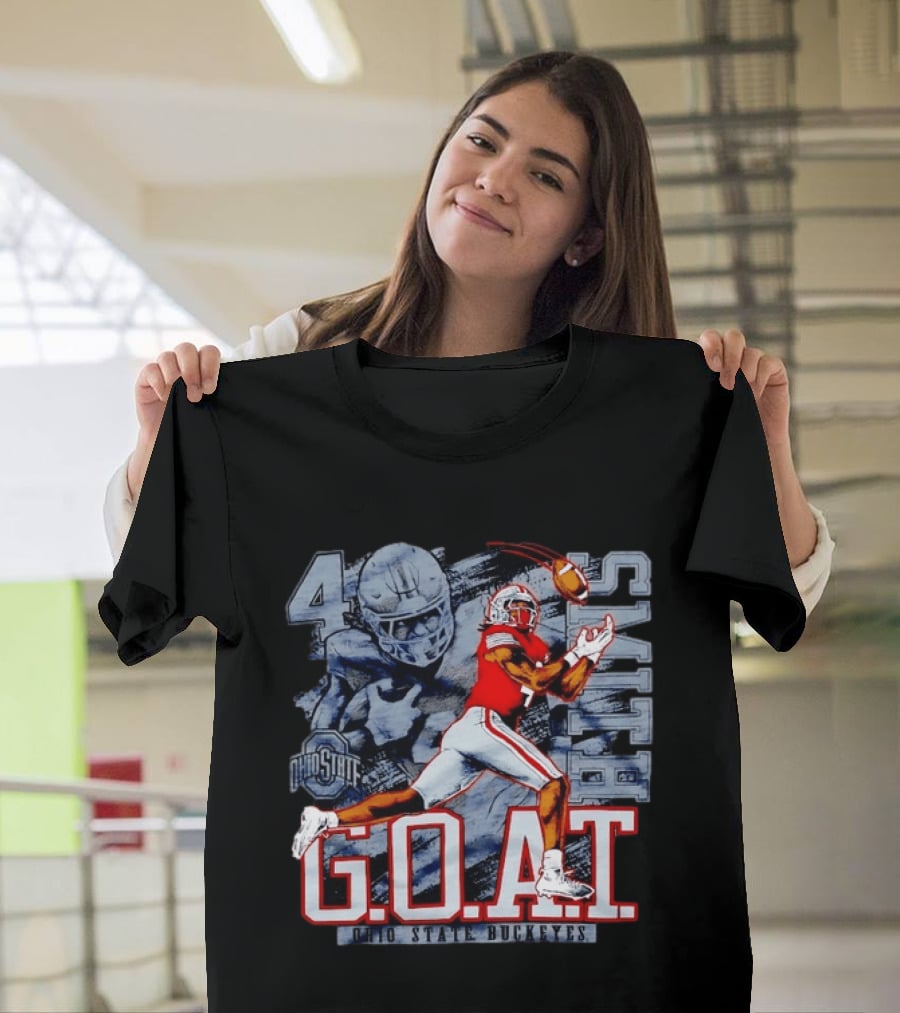 Ohio State Buckeyes G.O.A.T Jaxon Smith Njigba Football 4 T-Shirt