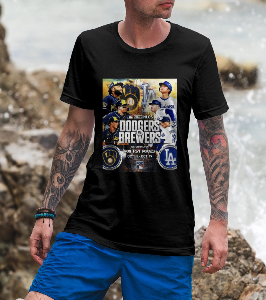 2026 NLCS Dodgers Vs Brewers MLB Showdown On Fox Oct 11 19 T-Shirt