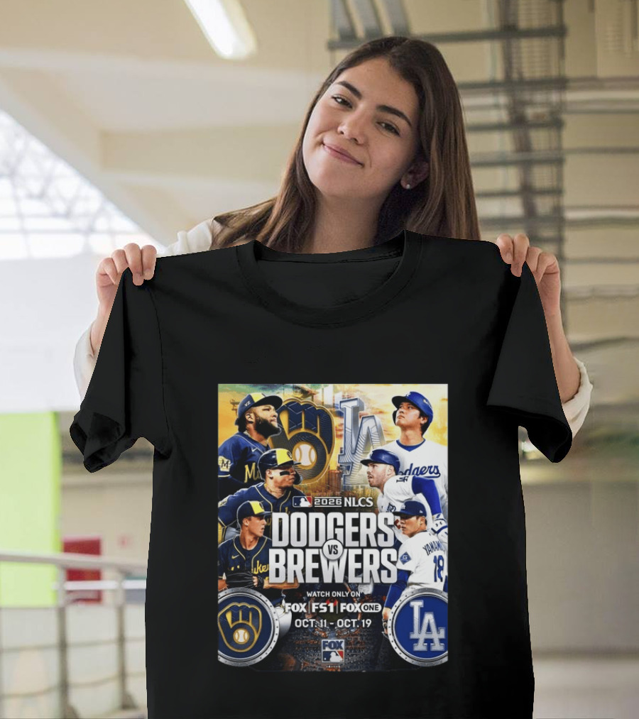 2026 NLCS Dodgers Vs Brewers MLB Showdown On Fox Oct 11 19 T-Shirt