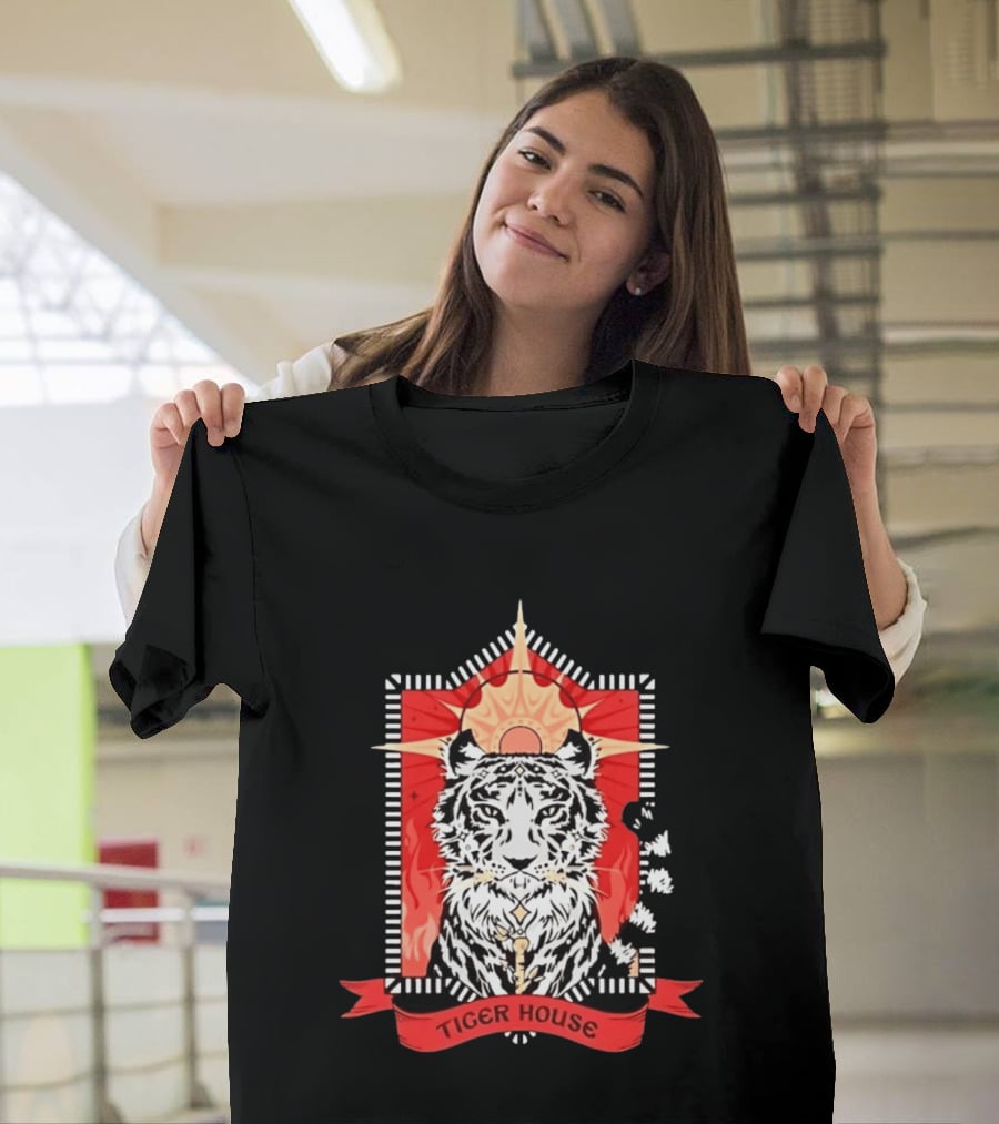 Tiger House Celestial Animal Sunburst Tiger T-Shirt