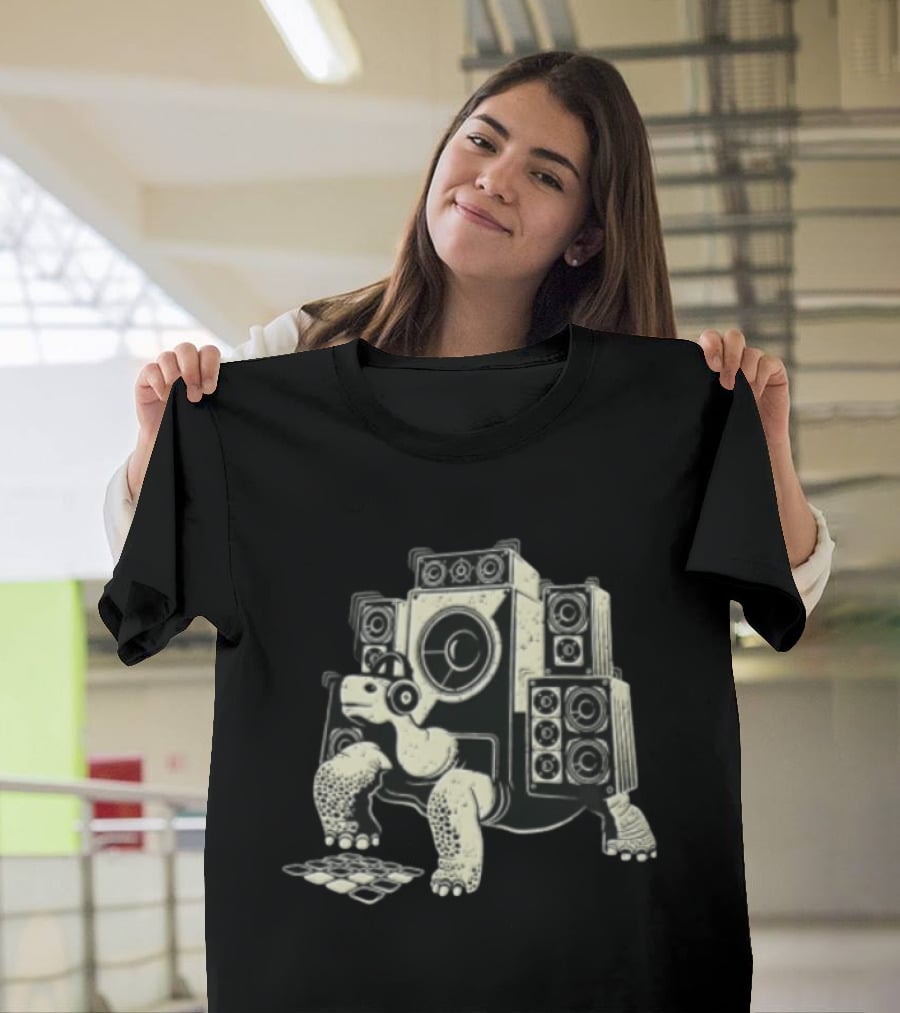 Turtle Wearing Headphones With Surround Sound Speakers T-Shirt