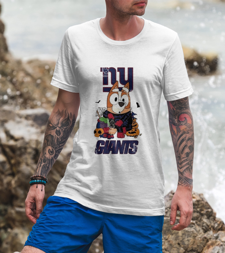 New York Giants Bluey Halloween 2026 Pumpkin Celebration T-Shirt