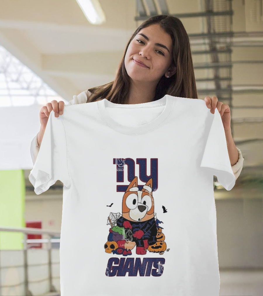 New York Giants Bluey Halloween 2026 Pumpkin Celebration T-Shirt