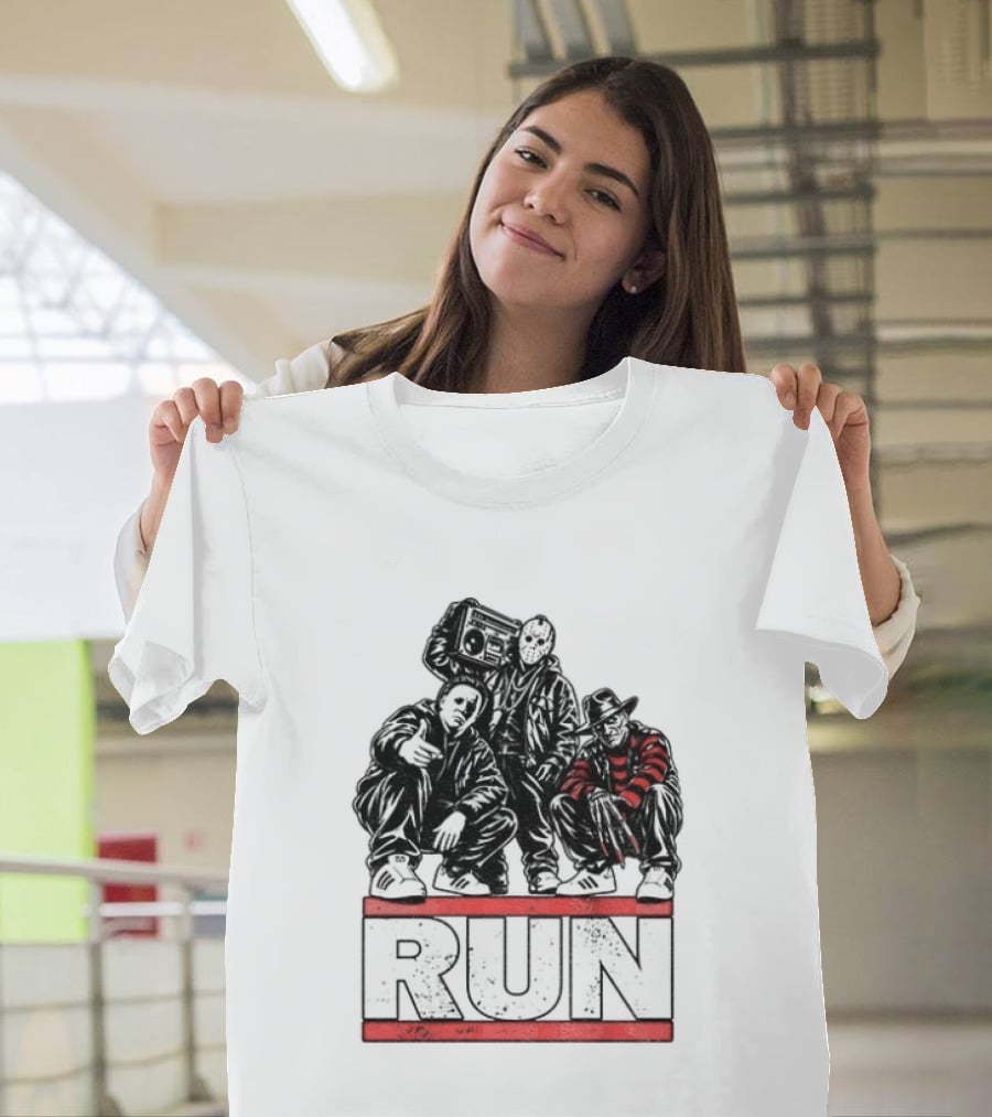 Run Horror Hip Hop Michael Myers Jason Freddy T-Shirt